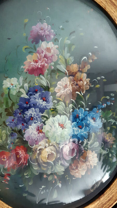 Peinture huile sur plaque de cuivre Van Tyorem