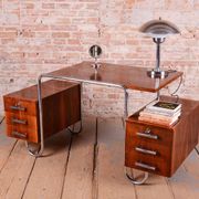 Czech Bauhaus Writing Desk in Walnut attributed to A. Lurcat for Kovona, 1920s