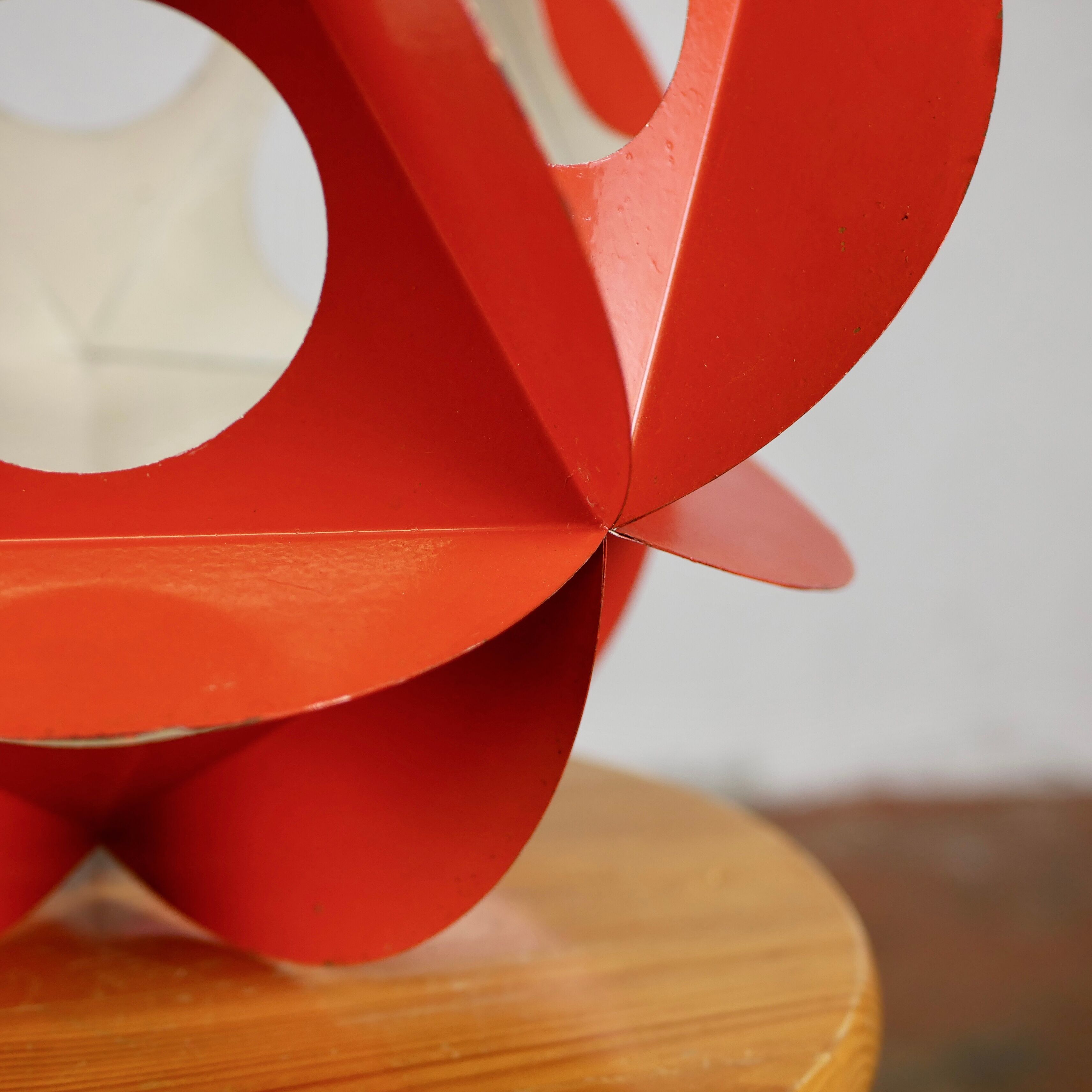Orange metal origami decoration 70s