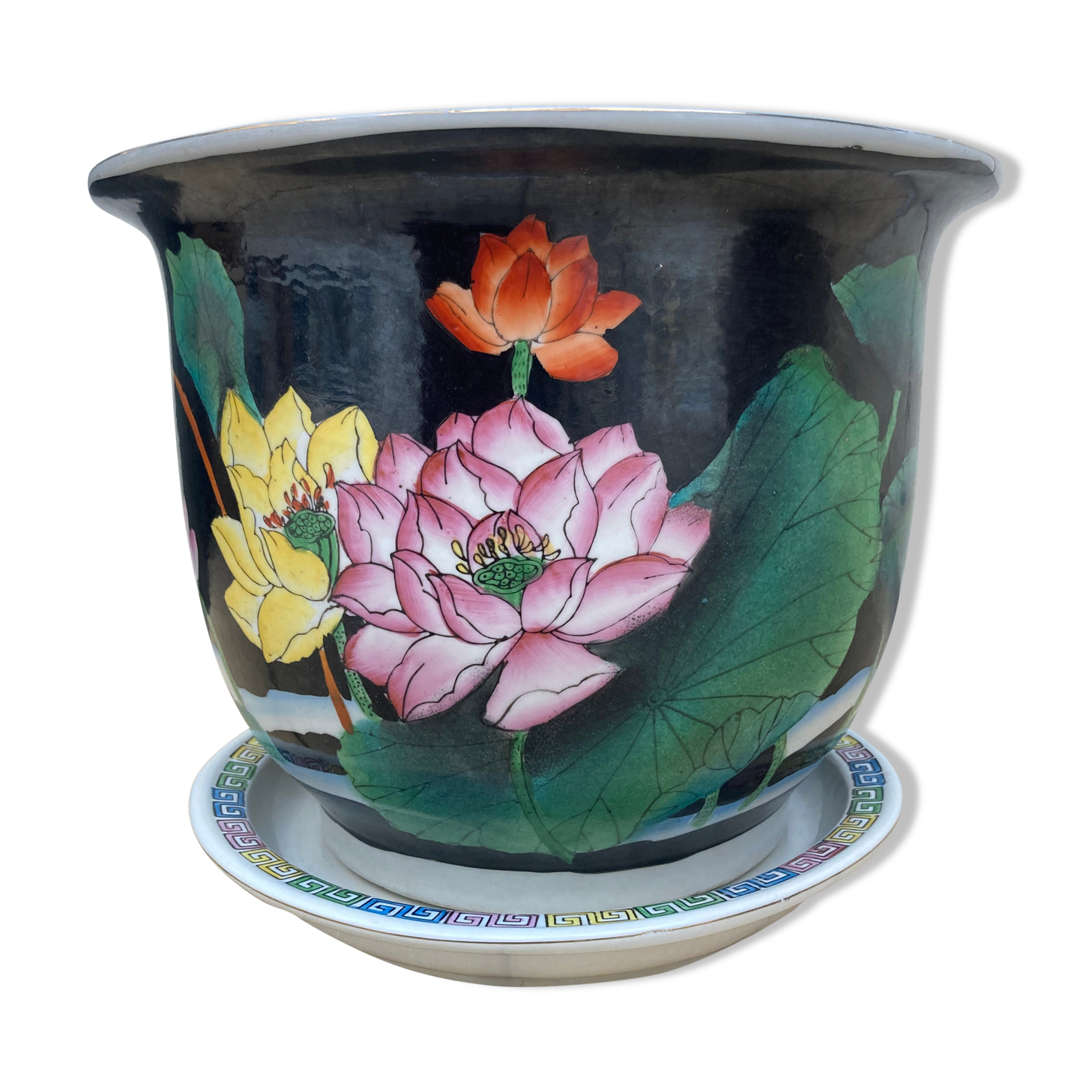 Cache pot and chinese saucer XXeme