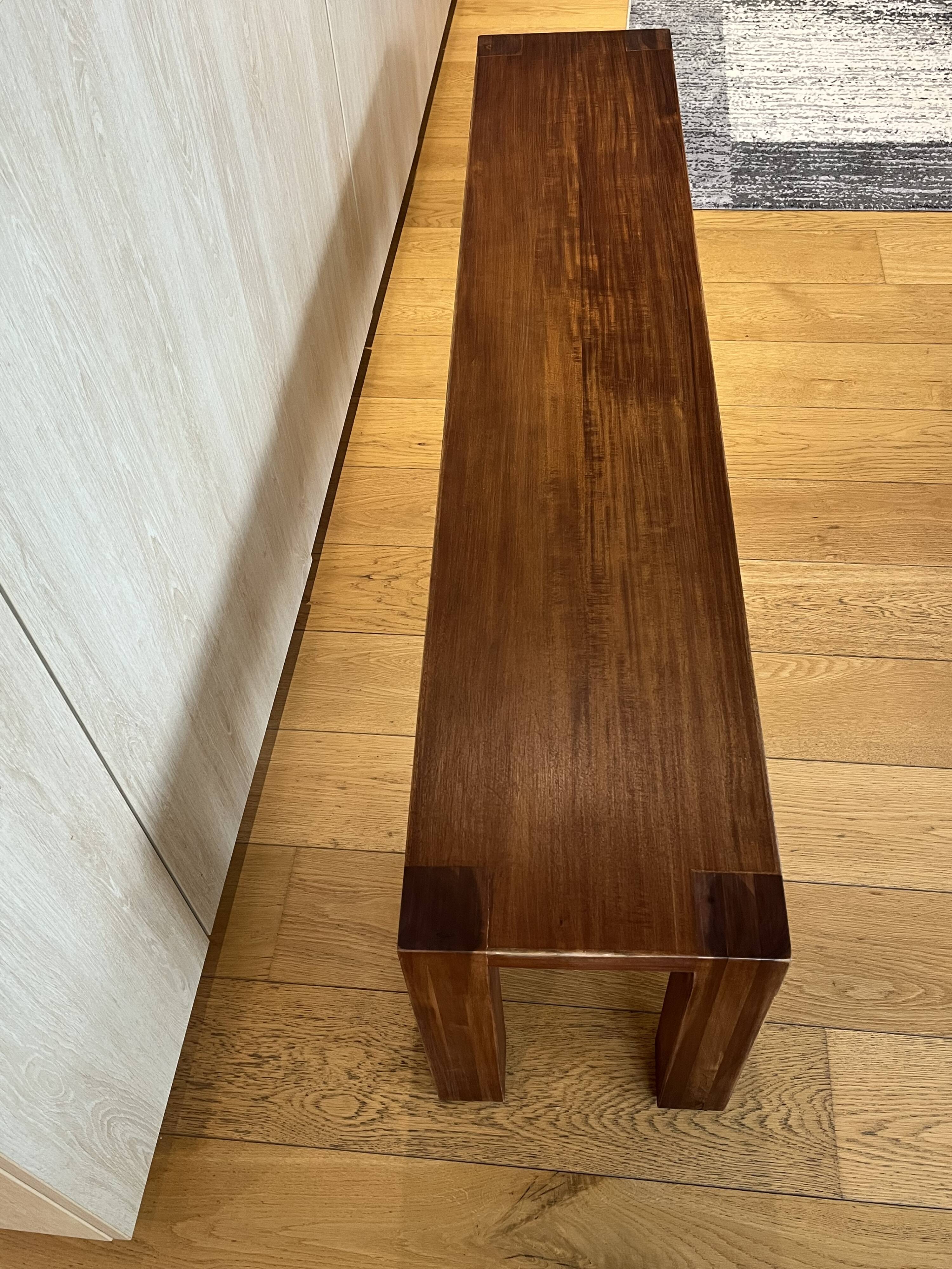 Handcrafted wooden bench