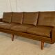 Vintage retro Danish mid-century G. Thams 4 person sofa in brown leather 1960