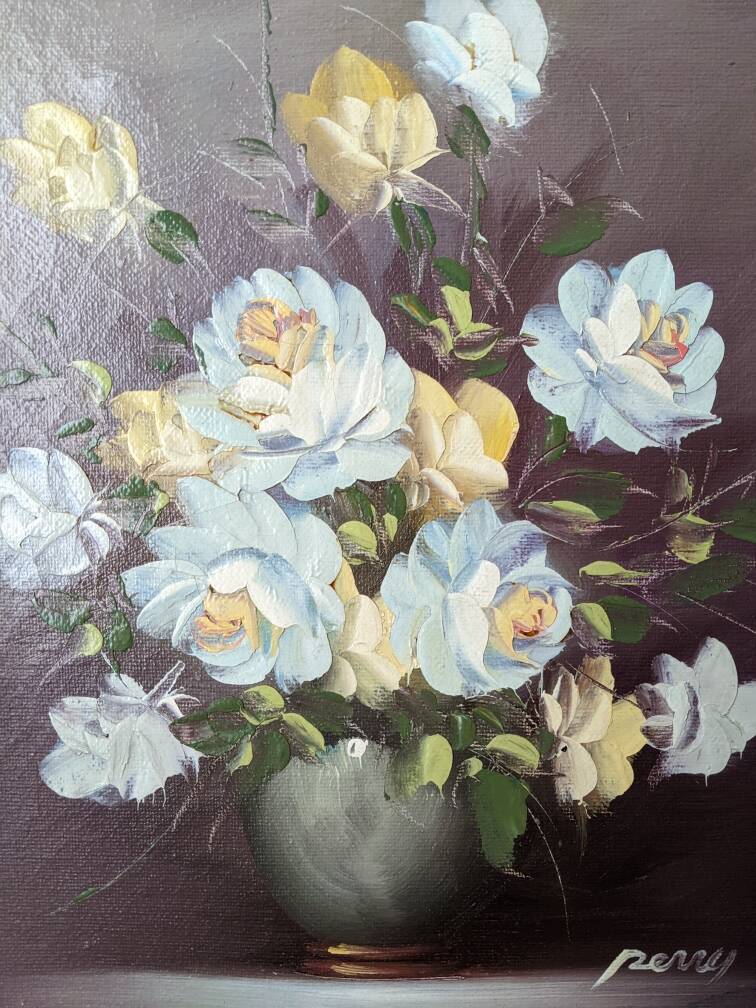 Acrylic painting on canvas still life old bohemian countryside