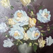 Tableau acrylique sur toile nature morte ancienne campagne bohème