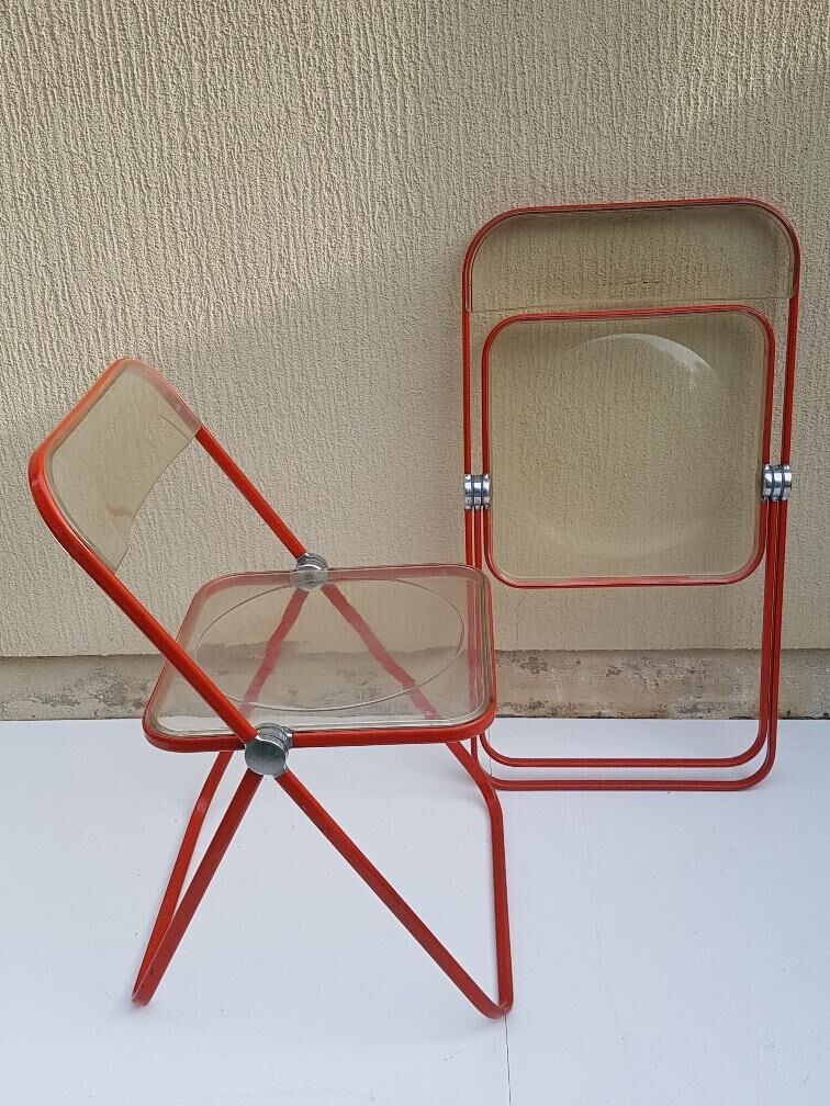 Pair of Plia chairs Giancarlo Piretti for Castelli