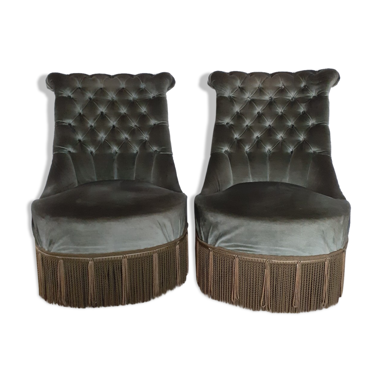 Pair of toad armchairs
