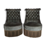 Paire de fauteuils crapauds