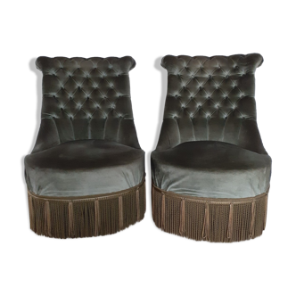 Paire de fauteuils crapauds