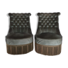 Paire de fauteuils crapauds