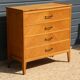 Chest of drawers with 4 drawers, light oak, 1960.