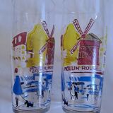 Set of 6 vintage glasses in their basket