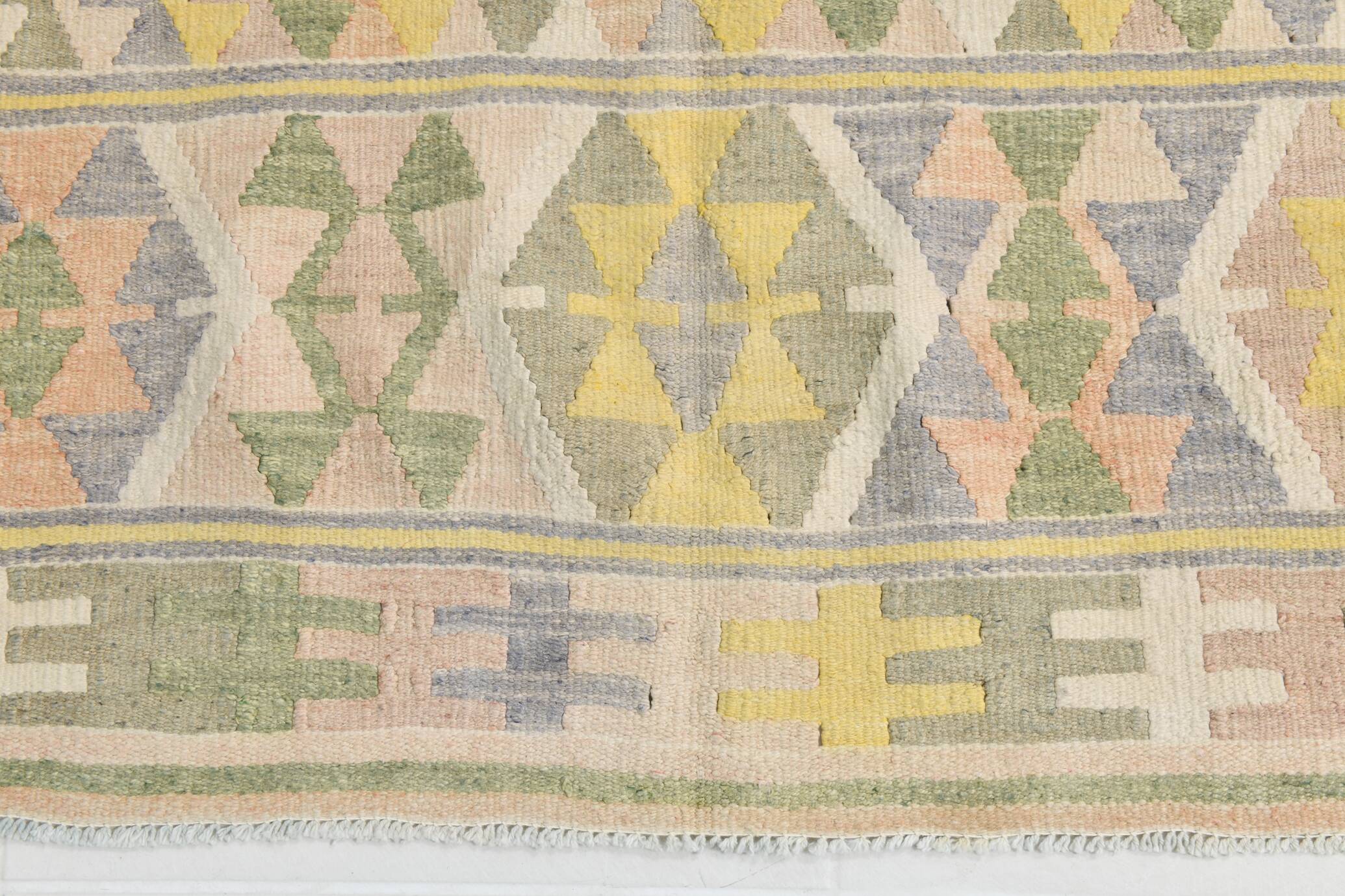 Tapis Kilim Vintage Laine Fait Main, Bohème, Motifs Géométriques, 149X247Cm