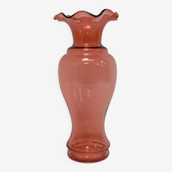 Art Czech glass vase, by Glasswork Novy Bor, 1950s