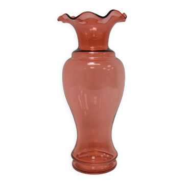 Vase en verre tchèque d’art, par Glasswork Novy Bor, années 1950