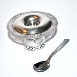 Vintage cockroster in openwork silver metal in its original case