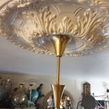 5-light brass chandelier 1950