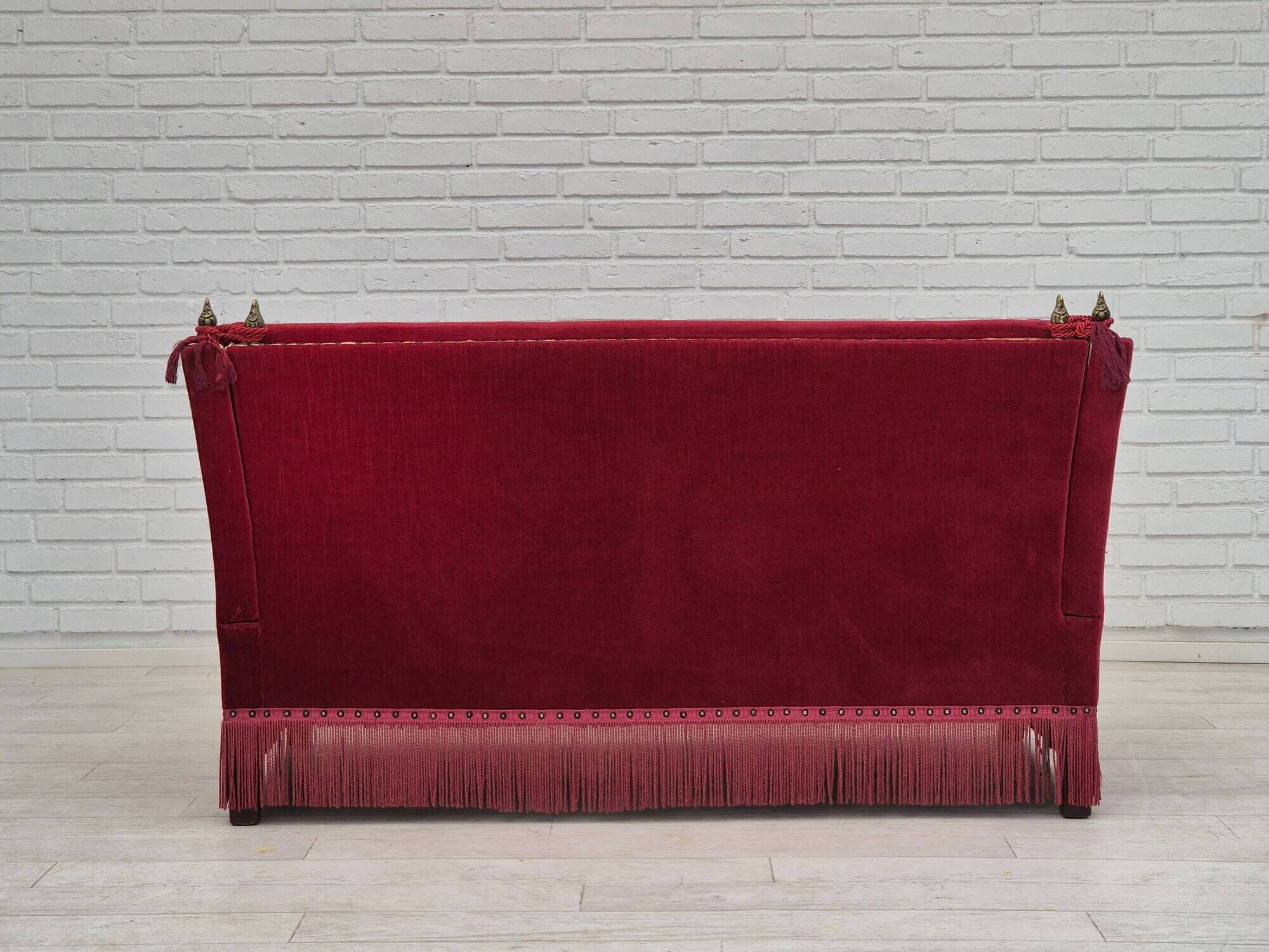 1970s, Danish 2 seater sofa, original condition, furniture velour, ash wood.