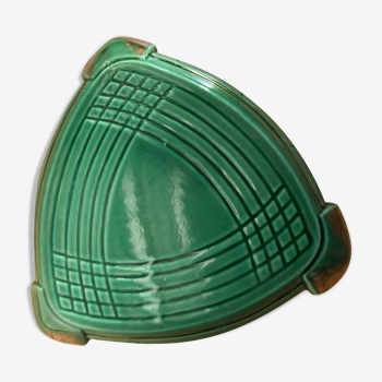 Dessous de plat art deco vert et doré faïence