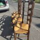 Set of 4 oak chairs with high backs