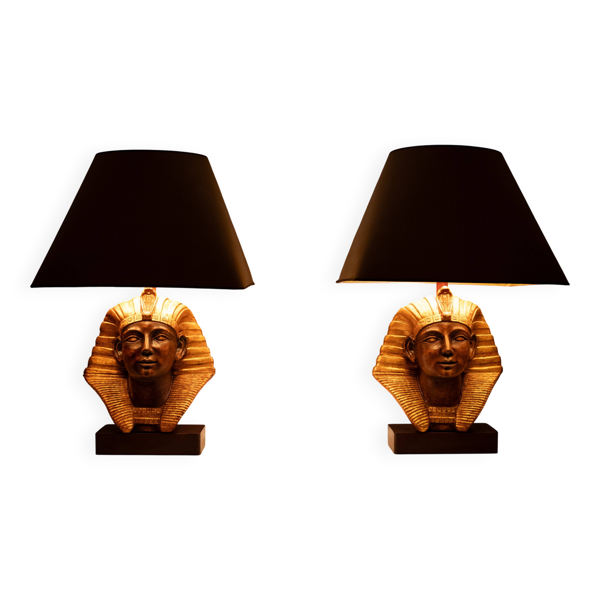 Large Ceramic Toetanchamon Table lamps 1970s