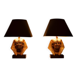 Large Ceramic Toetanchamon Table lamps 1970s