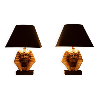 Large Ceramic Toetanchamon Table lamps 1970s