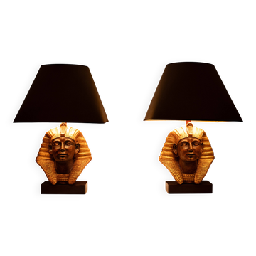 Large Ceramic Toetanchamon Table lamps 1970s