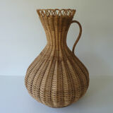 Vase 70s rattan