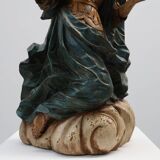 French 18th Century Religious Statue of the Virgin Mary on a cloud