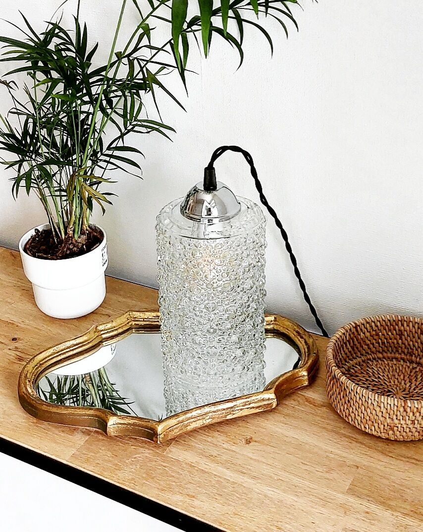 Vintage bubble glass lamp