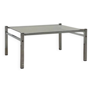 Table basse carré chrome