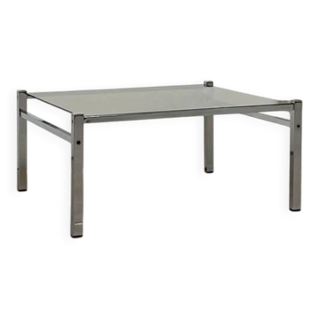 Square coffee table chrome / smoked glass