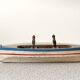 Wooden basin barque from the brand Giraud Sauveur with 2 sailors.