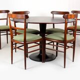 Restored Mid-Century Modern Dining Set, Czechoslovakia, 1960s, Set of 7