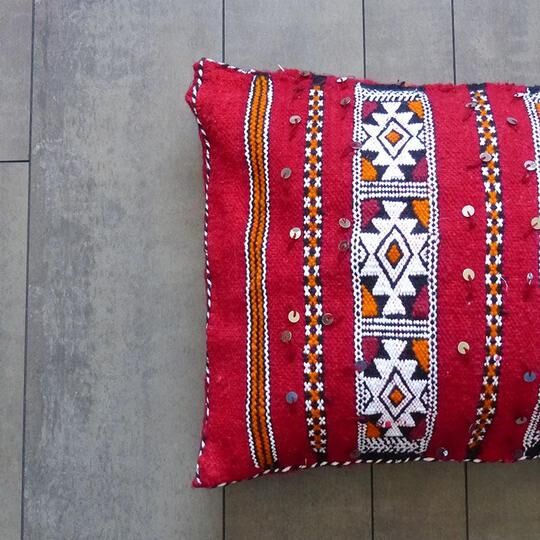 Moroccan red kilim cushion