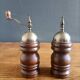 Wooden pepper mill and salt shaker set