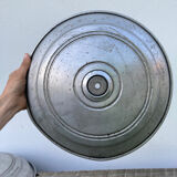 Pair of industrial pendant lamp JT in gray metal / vintage luminaire