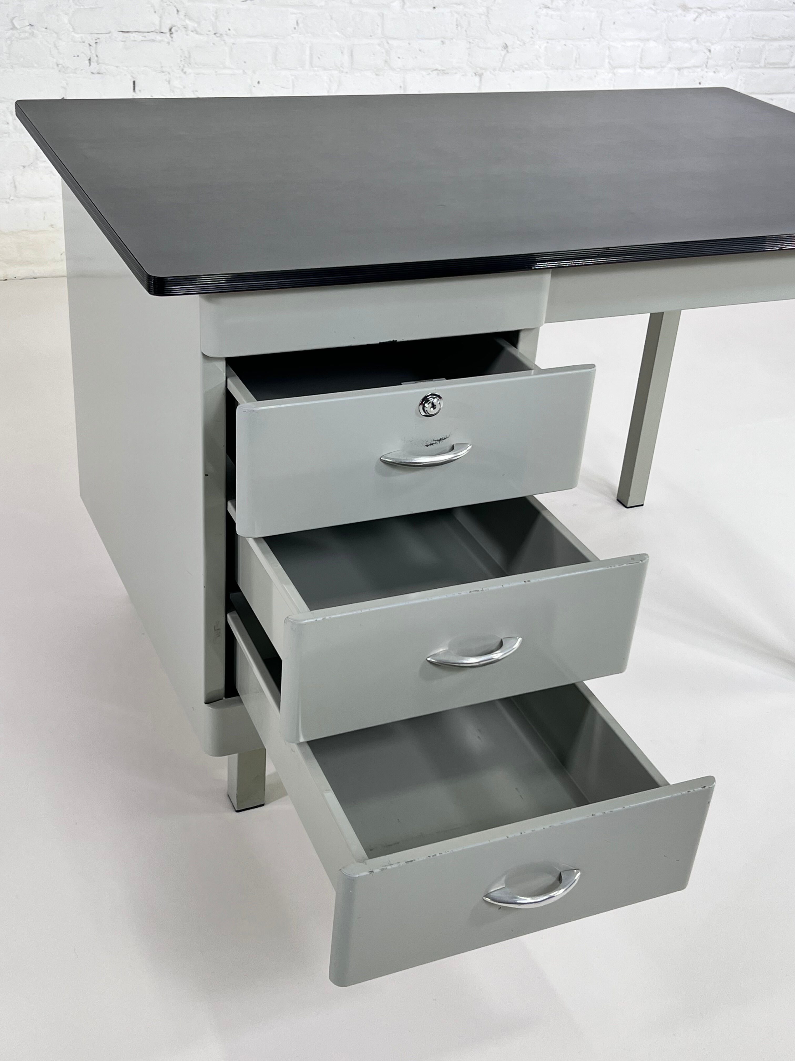 50s desk in industrial style metal