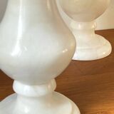 Paire de lampes en albâtre vintage