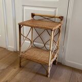 Vintage rattan bedside table 1960