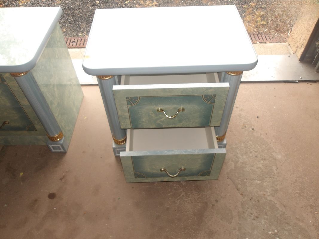 Retro blue bedside table