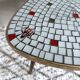 Vintage mosaic table Opal Germany, coffee table, 60's interior
