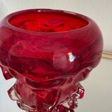 Red Murano glass vase from the 70s