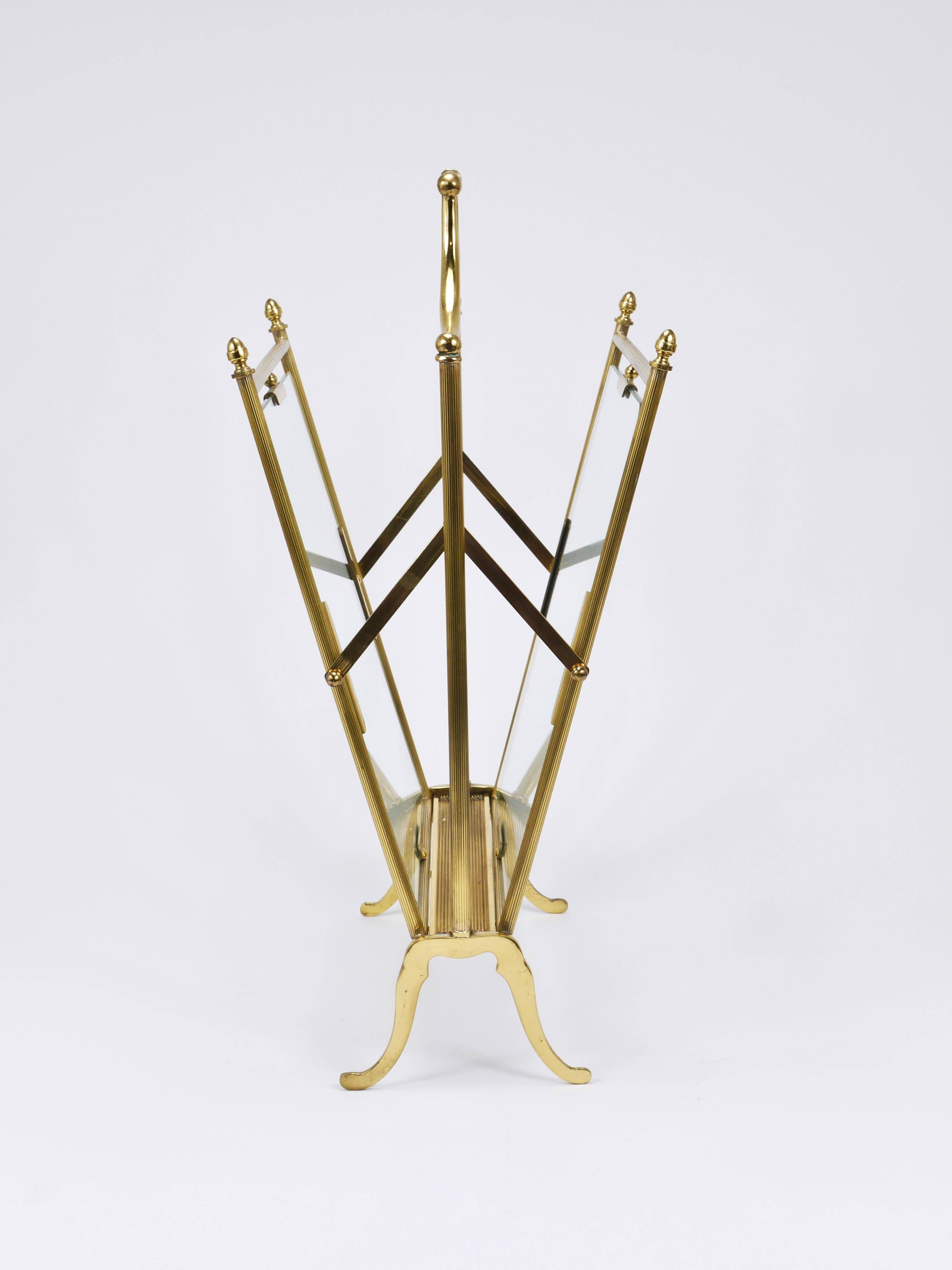 Neoclassical magazine rack by Maison Jansen, France, 1950s.