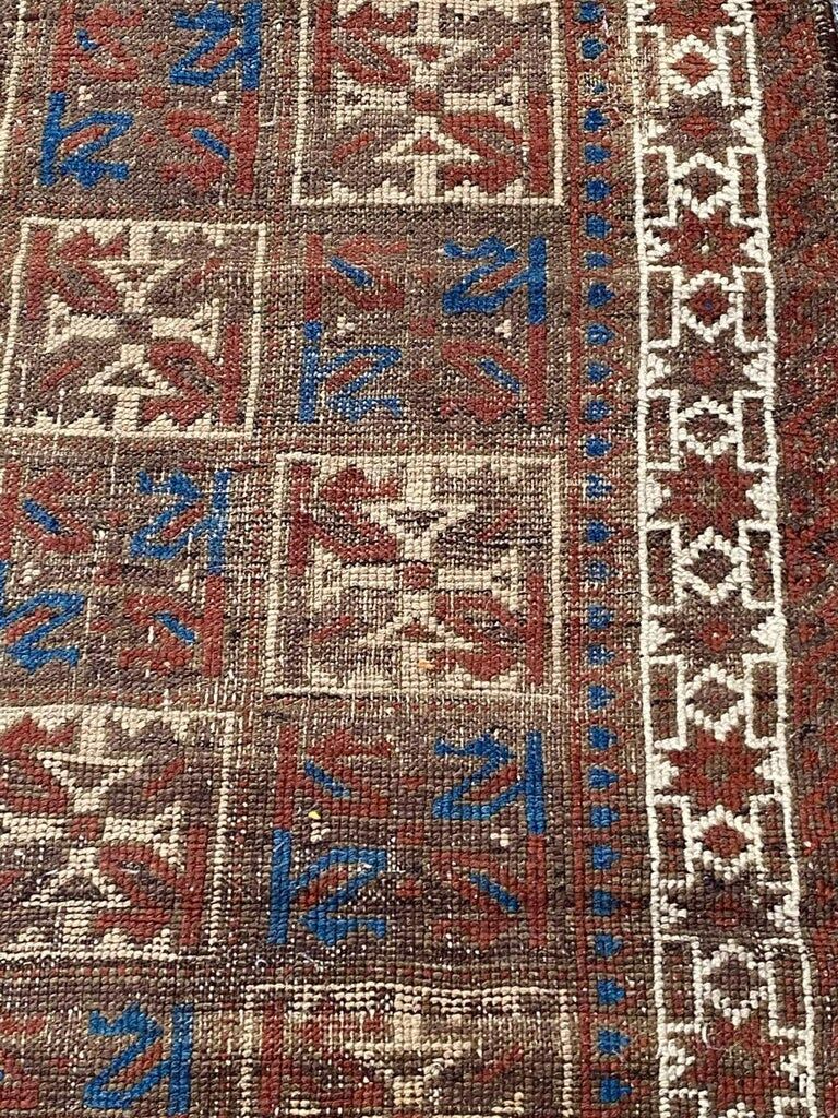 Ancient tribal baloch carpet 148x78 cm