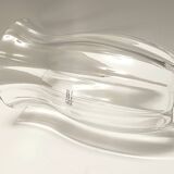 Transparent Murano Glass Vase by Moretti and Nason, Labeled, Italy 1990s