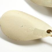 Mid Century Modern brass wall lamp with perforated metal sheet lampshades