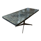 Coffee table in fractal stone, steel resin and inclusions Marie Claude de Fouquières 1970s
