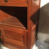 Beech bedside table on marble; 30/40s