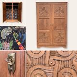 Vintage cabinet 1950 solid oak